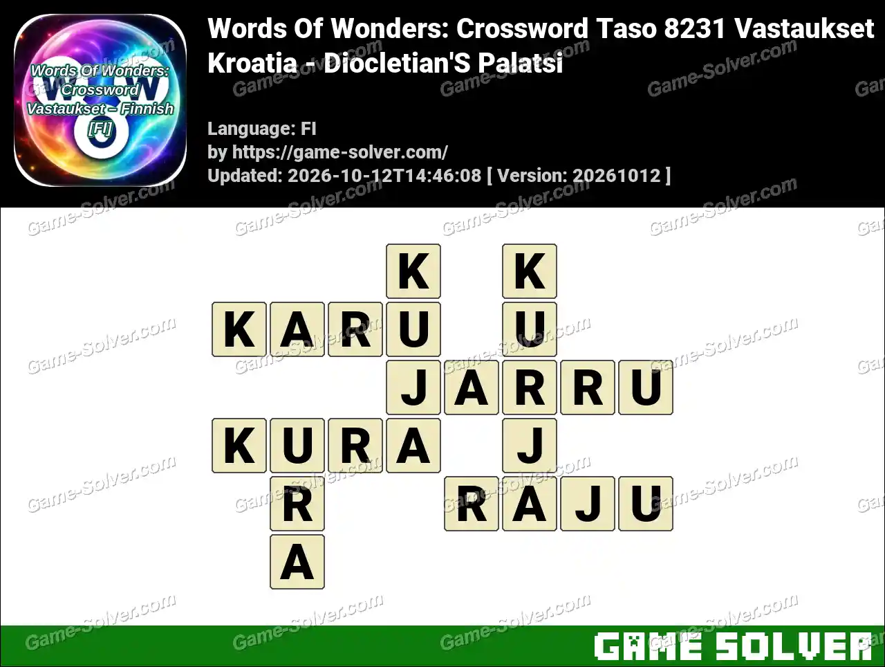 Words Of Wonders: Crossword Taso 8231 Vastaukset – Kroatia – Diocletian’S Palatsi